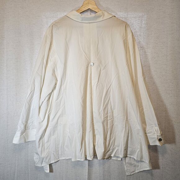 Marla Wynne WynneLayers Cotton-Blend Stretch Poplin Button Front Shirt 24W - Picture 8 of 10